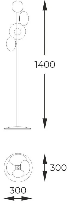 Lampadar, Lampa de podea moderna Omi auriu