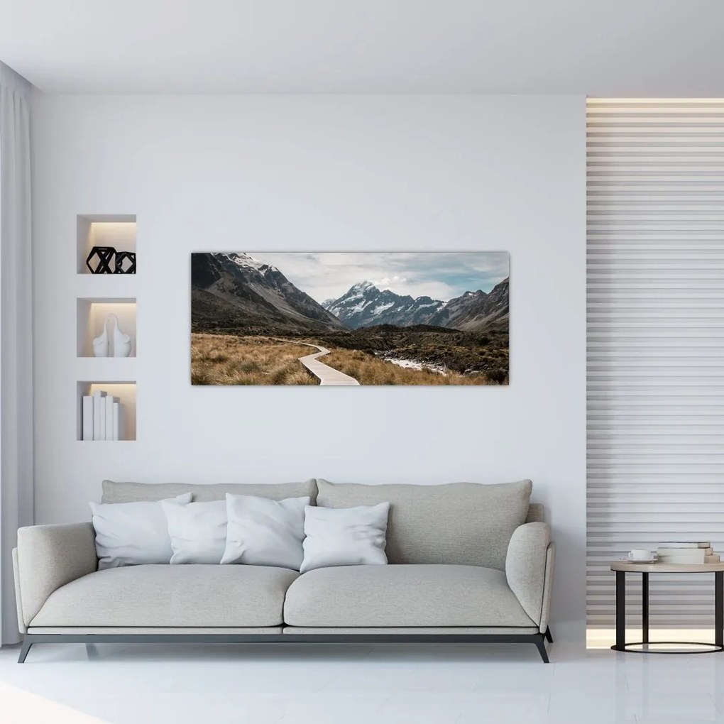 Tablou - Poteca în valea muntelui Mt. Cook (120x50 cm)
