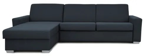 Canapea colțar extensibilă LEKA stânga, albastru, cu spațiu depozitare, pentru d
