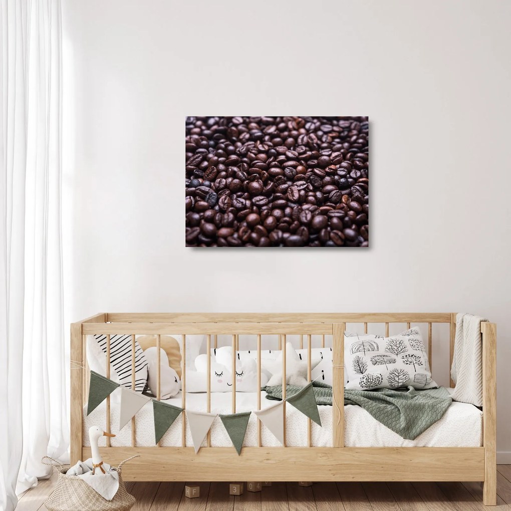 Tablou pe sticlă cu boabe de cafea (70x50 cm)