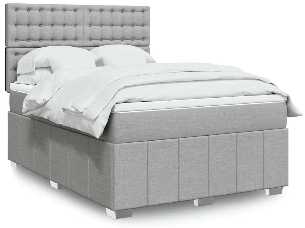 vidaXL Pat continental, gri deschis, 140x200 cm, material textil