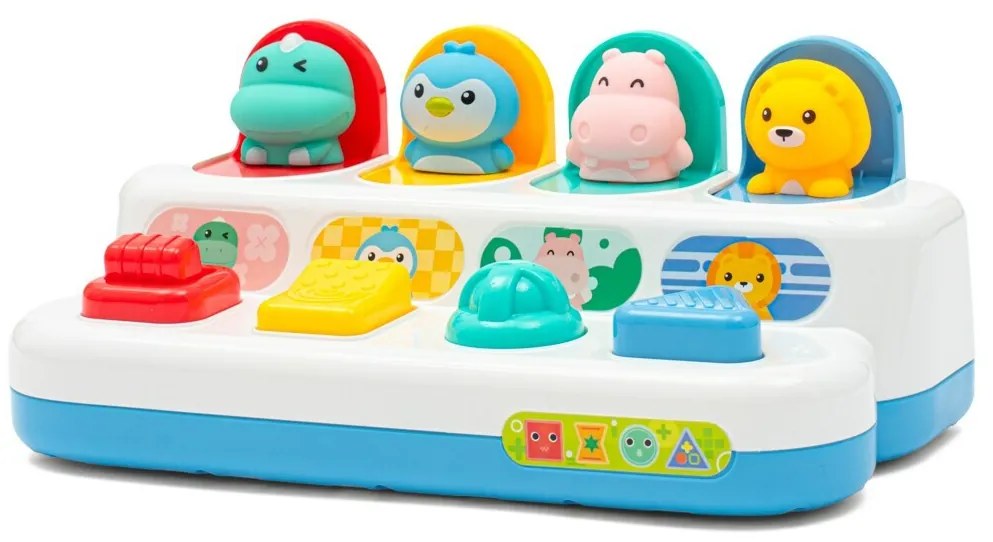 Baby Mix Jucărie interactivă - ferestre pop-up cuanimale Peekaboo, 25,2 x 11 x 13 cm