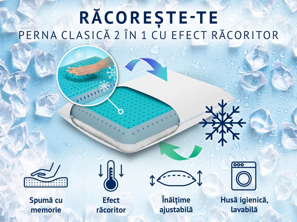 PERNA CLASICĂ 2 ÎN 1 CU EFECT RĂCORITOR 50X70 cm
