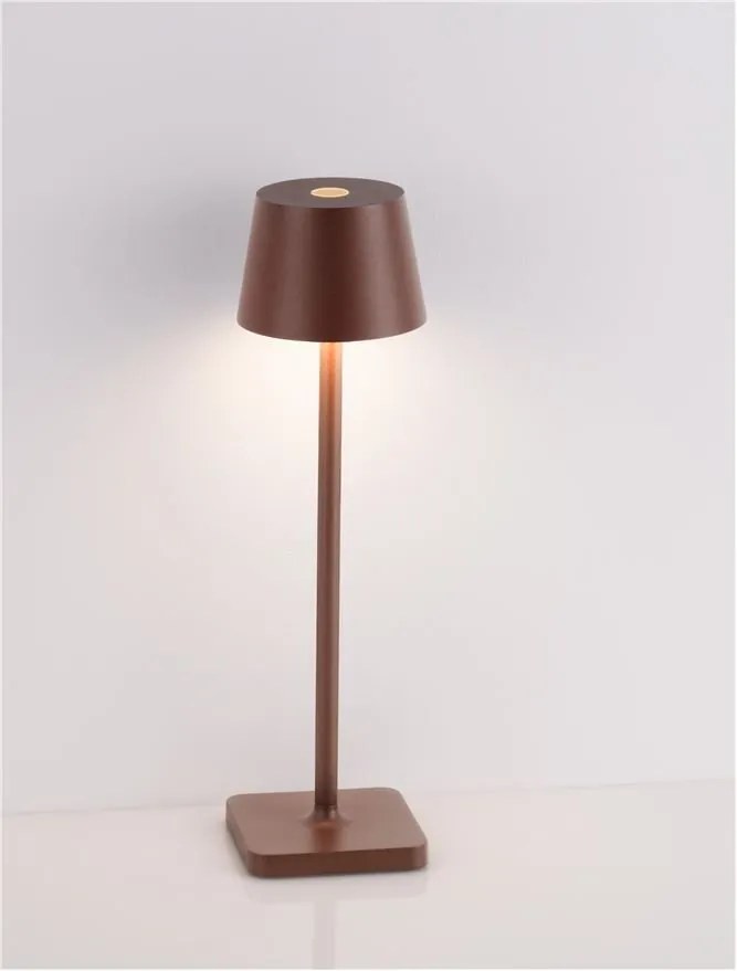 Veioza/Lampa de masa LED portabila exterior IP54 DECK maro