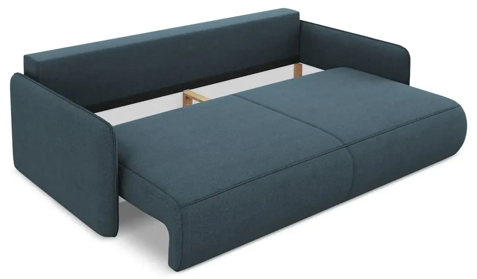Canapea albastră extensibilă/cu spațiu de depozitare 216 cm Nanea – Makamii