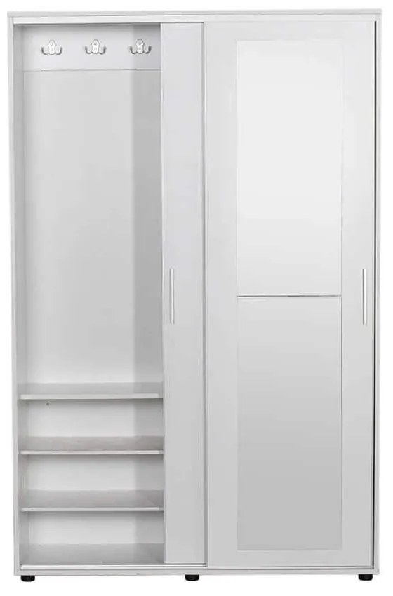Pantofar cu cuier Adore Porto Maxi, 2 usi cu oglinda, 12 rafturi, capacitate 32 perechi incaltaminte, 120 x 187 x 38 cm