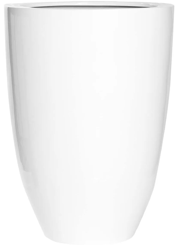 Jardiniera Ben, alb lucios, dimensiuni multiple - PotteryPots mărimea: L - v. 55 cm, ⌀ 40 cm