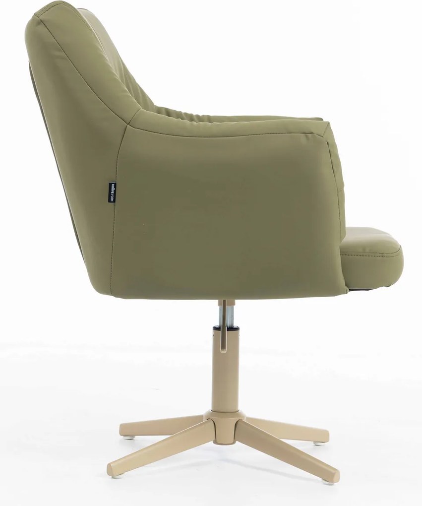 HR840CROSS Scaun Khaki Piele Ecologica Premium Soft cu Bază Crem