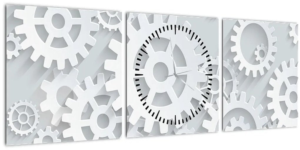 Tablou - Roți dințate (cu ceas) (90x30 cm)