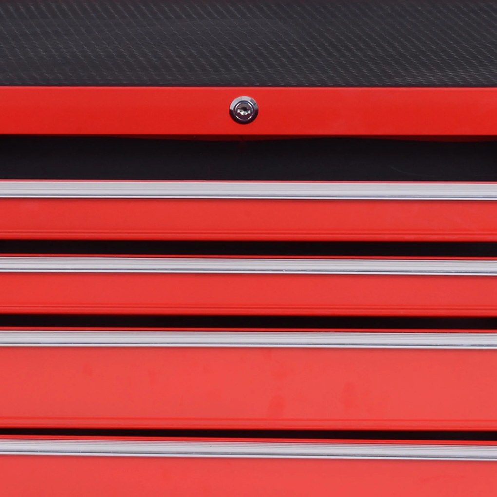 DURHAND Cărucior de unelte, 2 sertare mici și 5 sertare mari, oțel, până la 150 kg, 69 x 33 x 75 cm, roșu | Aosom Romania