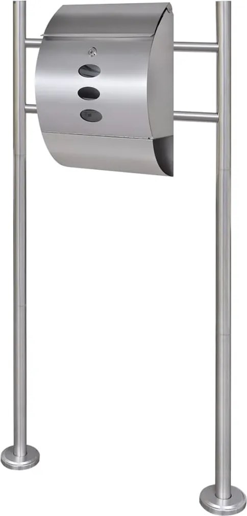 vidaXL Cutie poștală pe suport din oțel inoxidabil