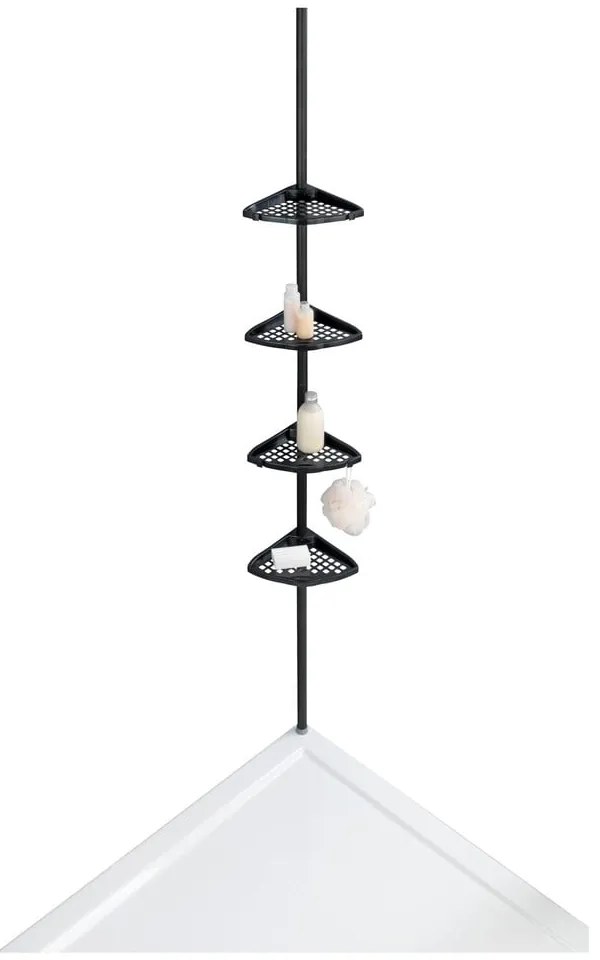 Raft pentru baie negru de colț telescopic Opal – Allstar