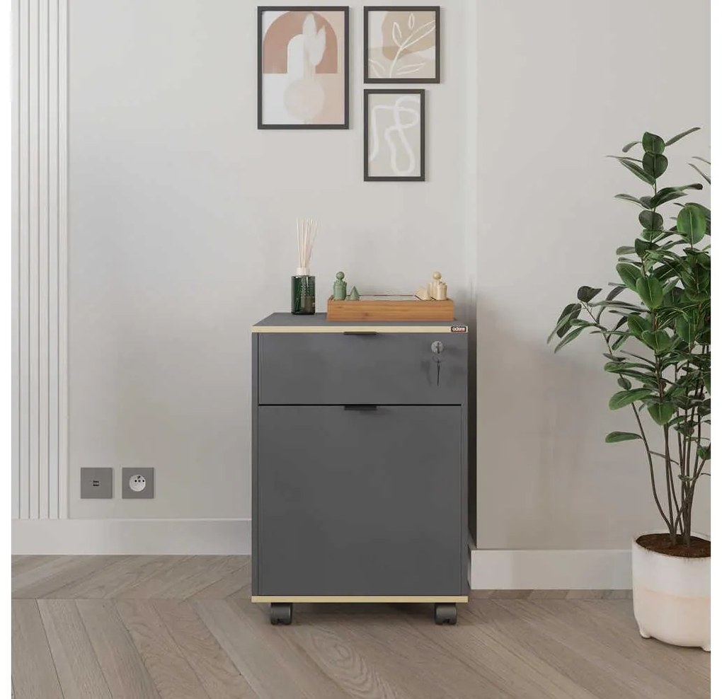 Container birou Rosalind (antracit + stejar) . 1109356