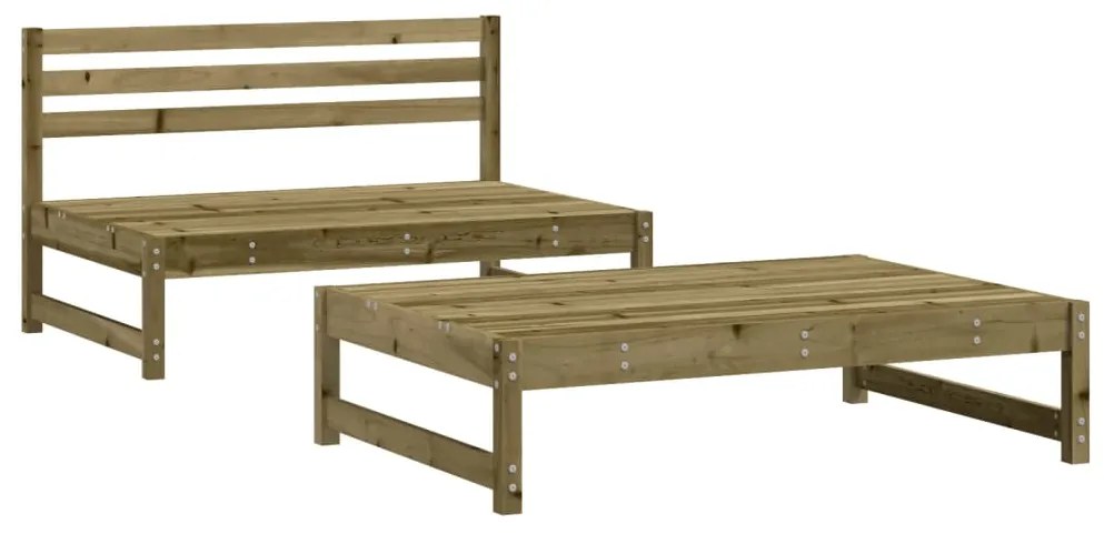 825729 vidaXL Set mobilier relaxare de grădină, 2 piese, lemn de pin tratat