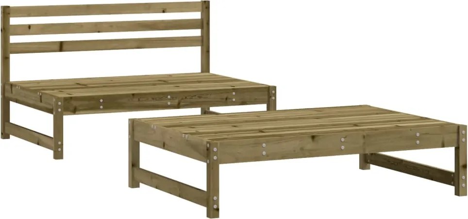 vidaXL Set mobilier relaxare de grădină, 2 piese, lemn de pin tratat