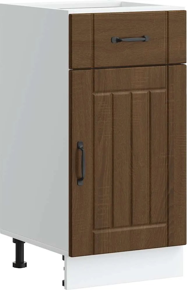 vidaXL Dulap de bază de bucătărie „Lucca” din lemn de stejar maro