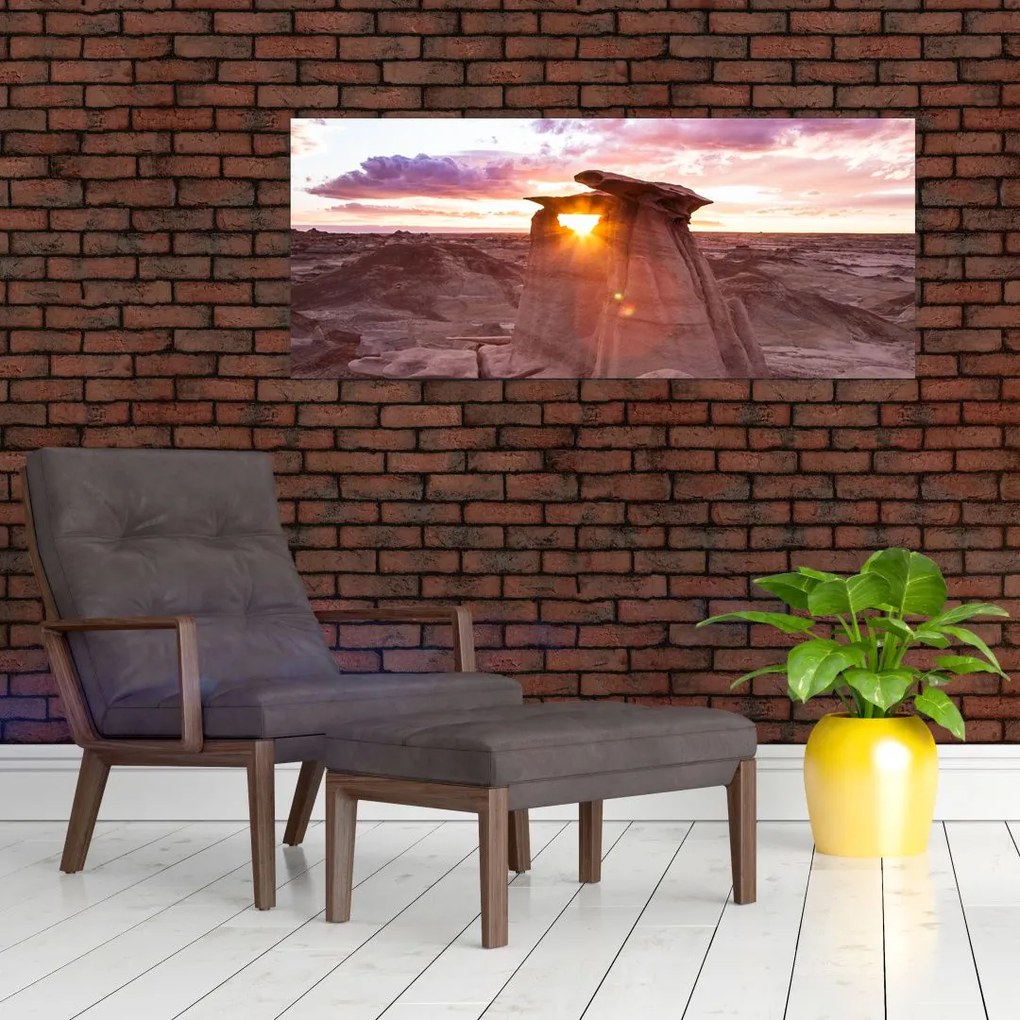 Tablou - Apus de soare în deșert (120x50 cm)