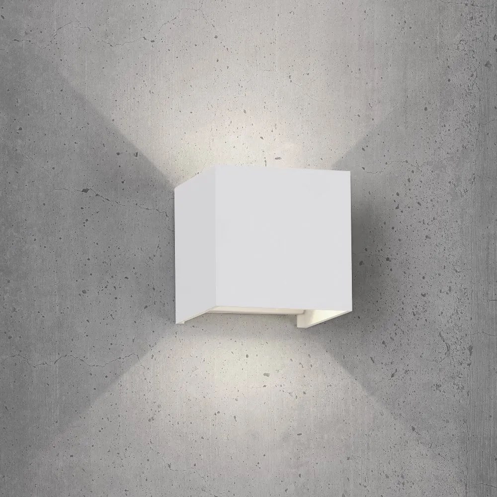 Aplica LED de perete iluminat exterior ambiental IP54 DAVOS alba
