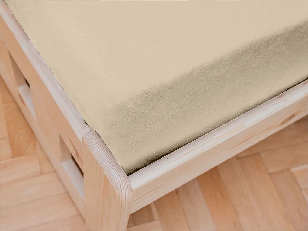 Cearsaf Jersey pentru patut copil bej deschis 70 x 140 cm