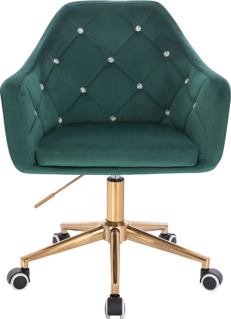 HR830CK Scaun Verde Catifea cu Bază Aurie