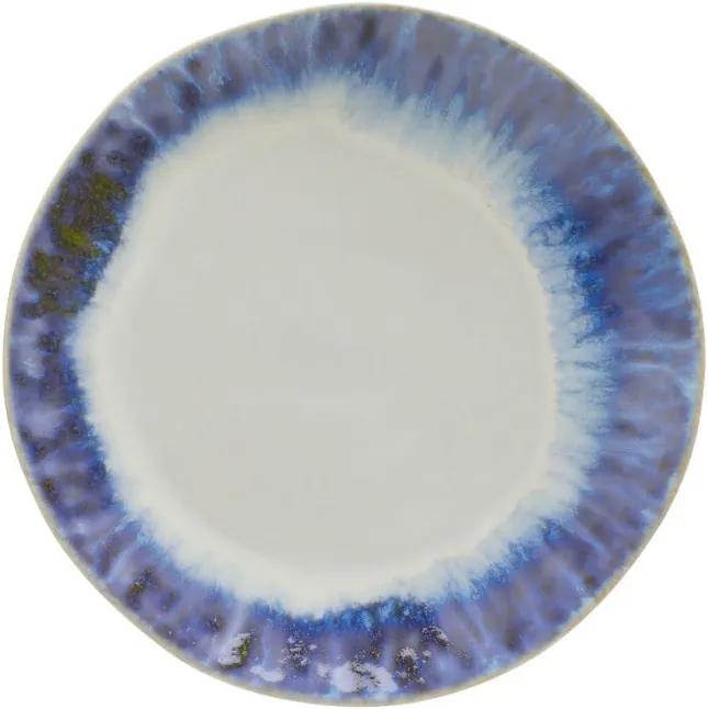 Farfurie din gresie ceramică Costa Nova Brisa, ⌀ 20 cm, alb-albastru