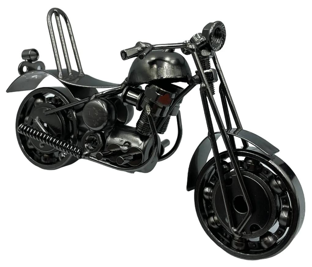Motocicleta metal Silver Panther miniatura 20x10cm