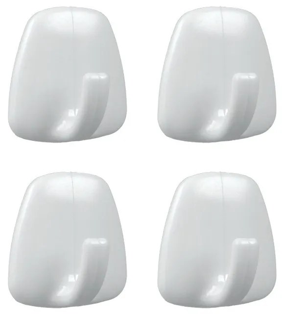 Cârlige albe 4 buc. autoadezive din plastic – Metaltex