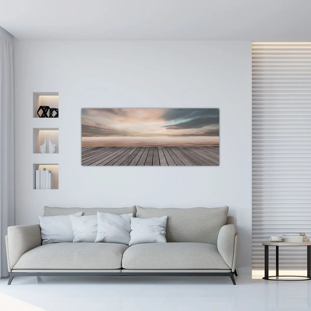 Tablou - Pier la apus de soare (120x50 cm)