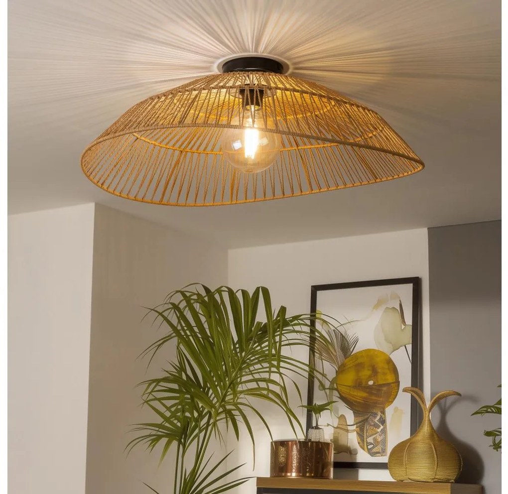 Brilagi - Lustră aplicată LED CERIA BOHO 1xE27/40W/230V Ø 70 cm maro
