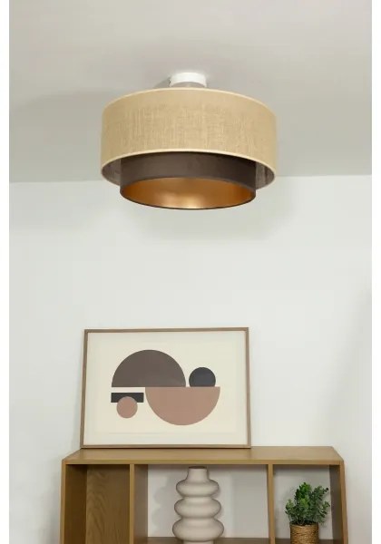 Lustră aplicată SARTA 1x E27/60W/230V Ø 45 cm maro/iută