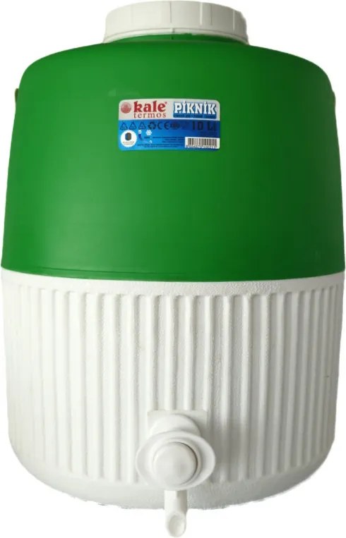 Dozator termos cu robinet pentru bauturi Kale termos 77766, 10 L, Izolatie poliuterana, Verde/Alb