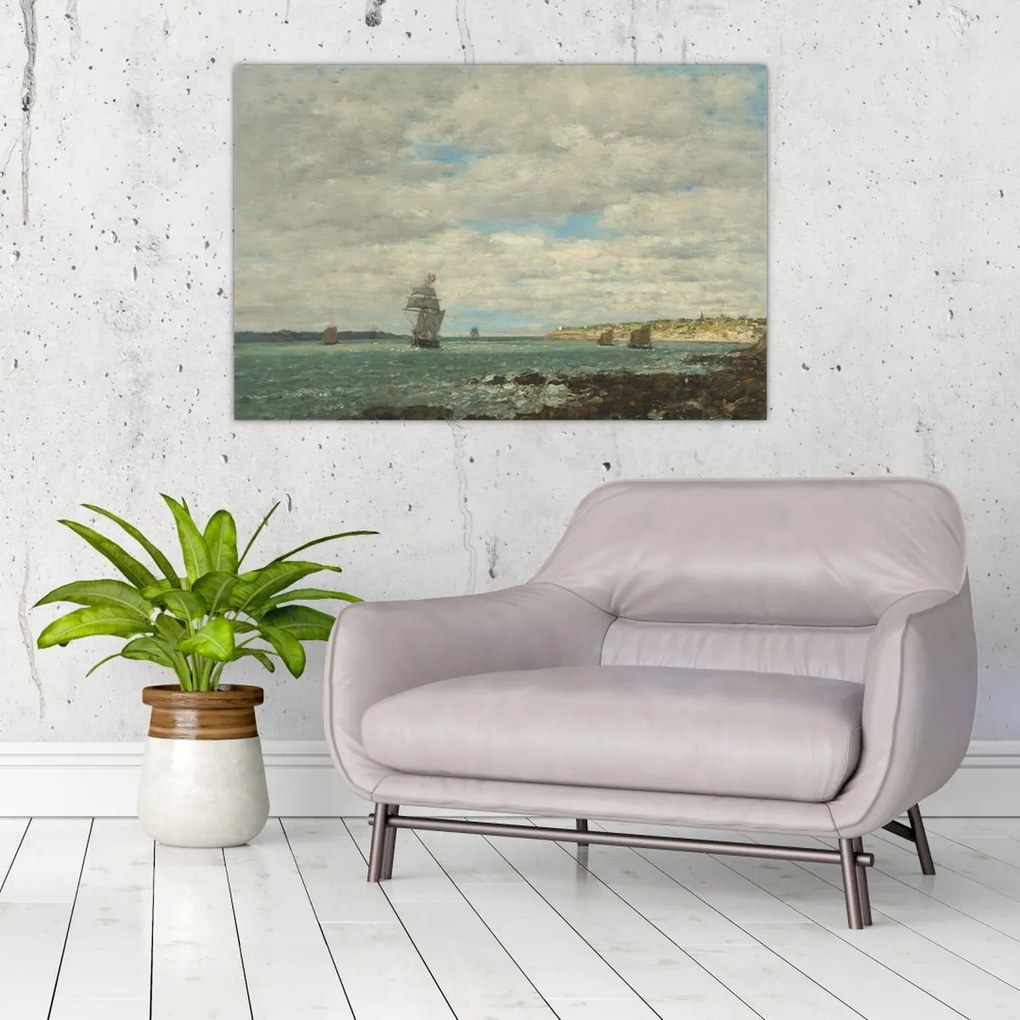 Tablou - Eugène Boudin, Coast of Brittany, reproducere (90x60 cm)