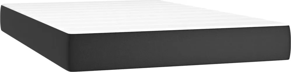 vidaXL Saltea cu arcuri buzunar, fermitate medie, negru, 120x200x20 cm, piele ecologică