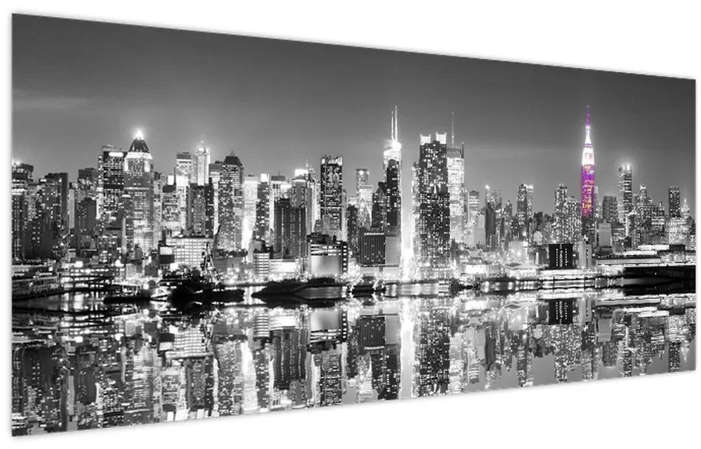Tablou - New York și zgârie-norii mov (120x50 cm)