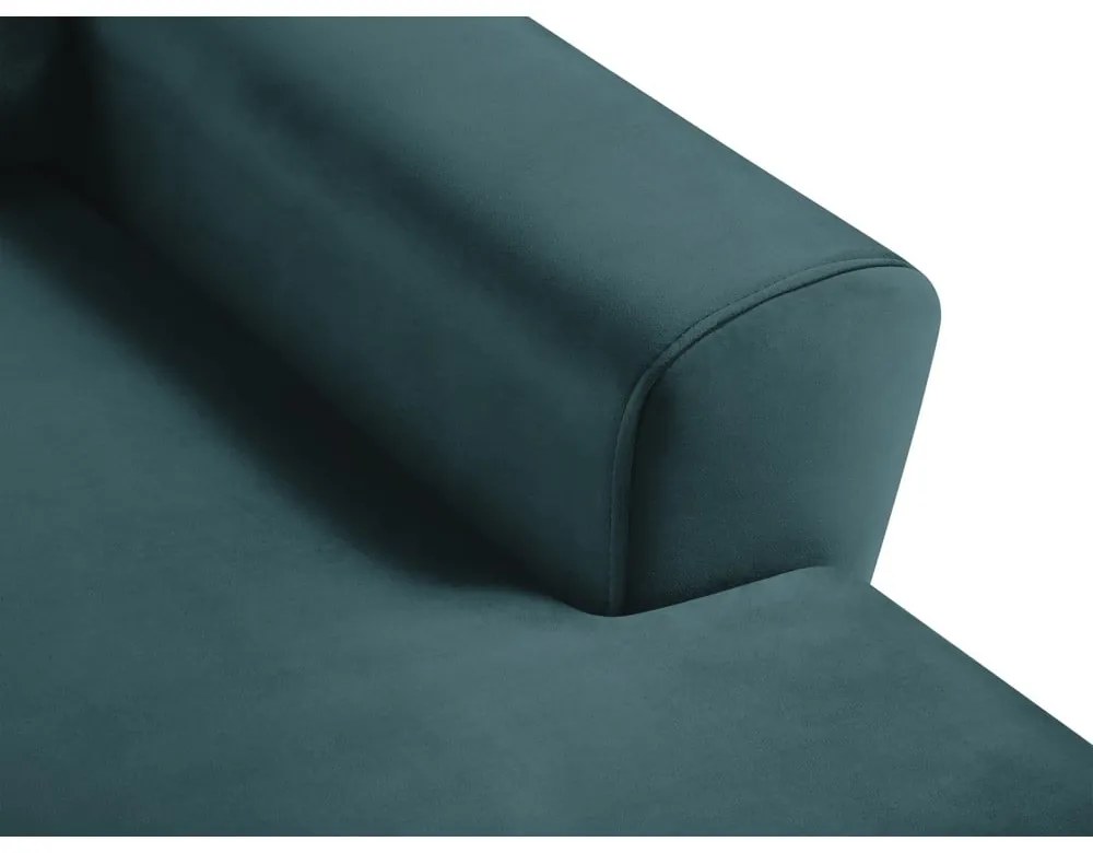 Colțar petrol extensibil, cu spațiu de depozitare cu tapițerie din catifea (cu colț pe partea dreaptă, cu șezlong) Kyoto – Cosmopolitan Design