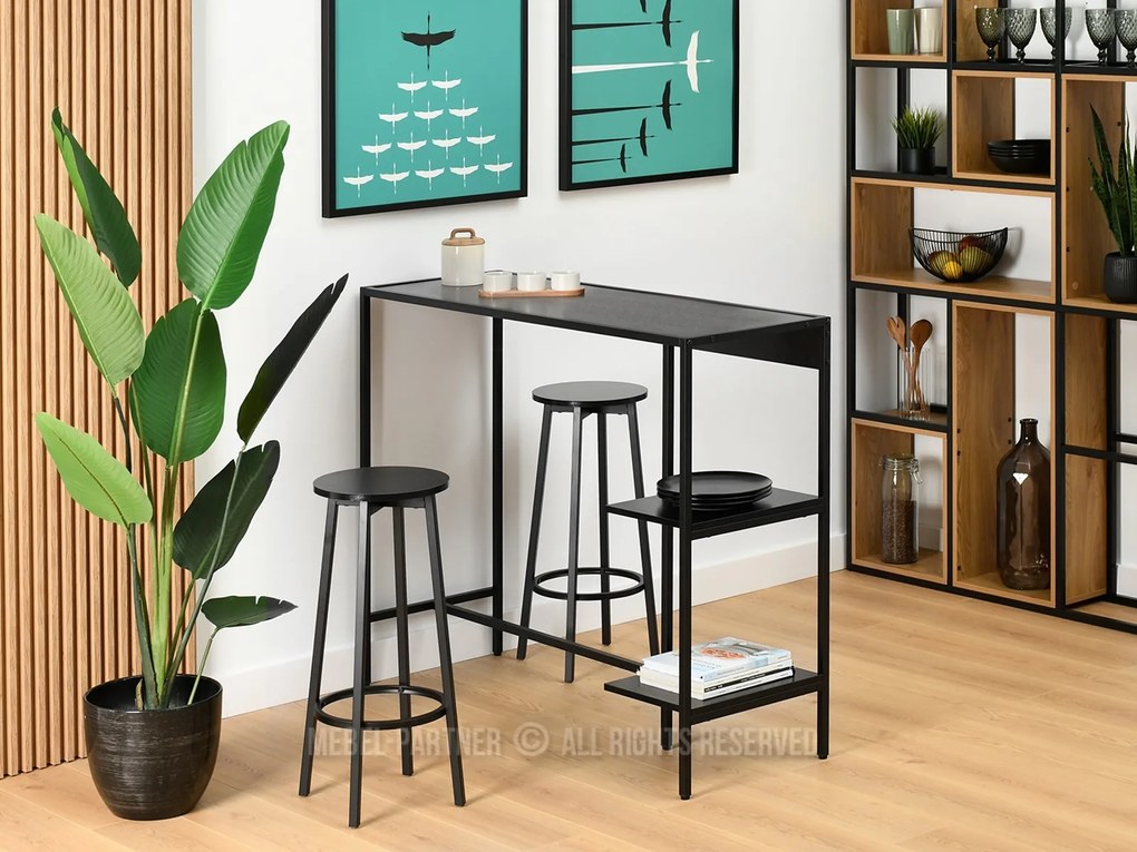 Scaun Everet (lemn negru + negru). 1111869