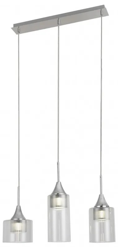 Lustra LED stil modern Candice 3L crom/transparent