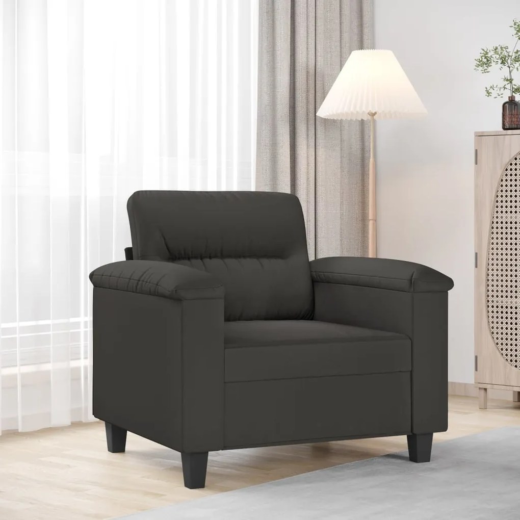 349211 vidaXL Fotoliu canapea, gri închis, 60 cm, textil microfibră
