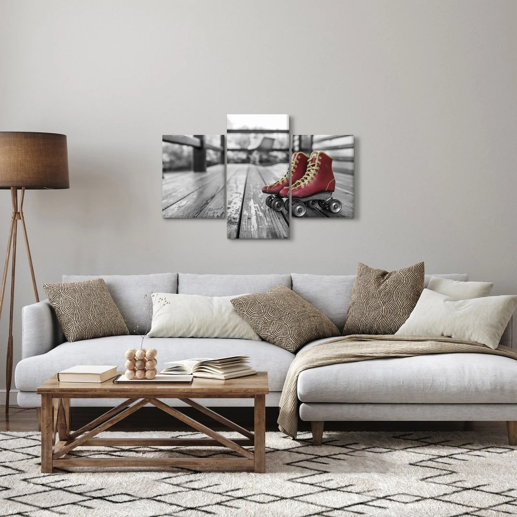 Tablou cu pantofi cu role vechi roșii (90x60 cm)