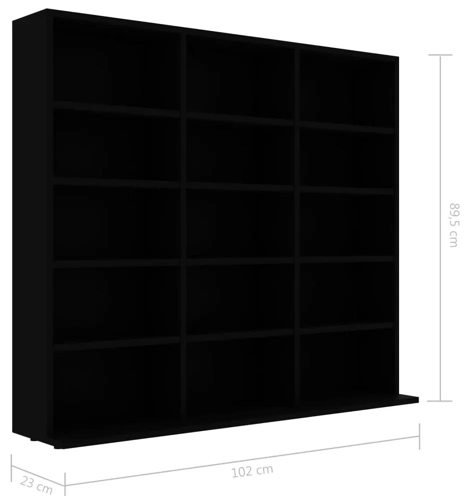 Dulap pentru CD-uri, negru, 102 x 23 x 89,5 cm, PAL 1, Negru, 102 x 23 x 89.5 cm