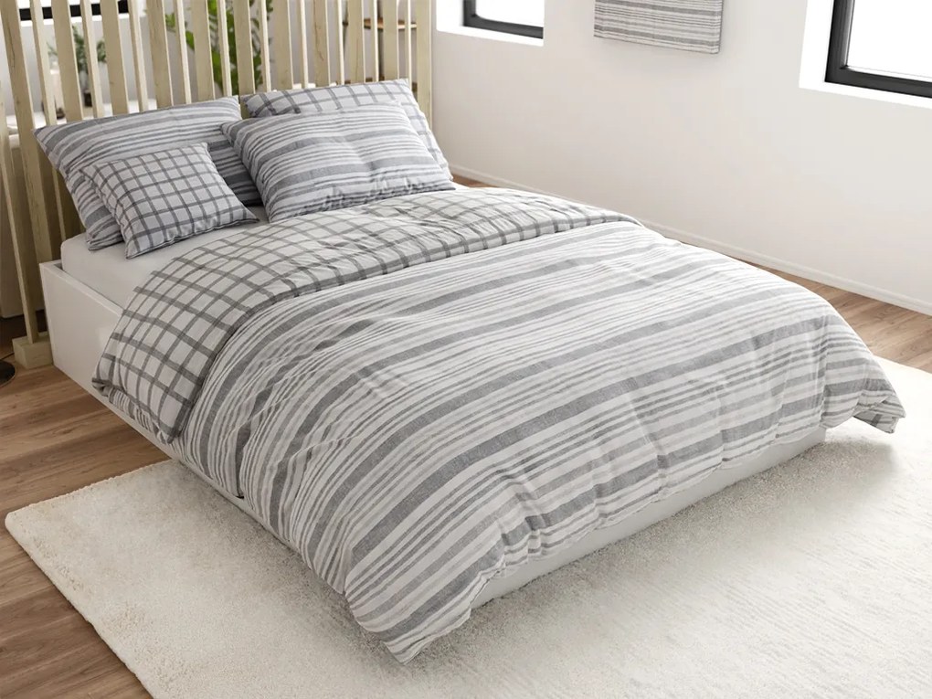 Lenjerie din bumbac Renforcé LINKY gri Dimensiune lenjerie de pat: 70 x 90 cm | 140 x 200 cm