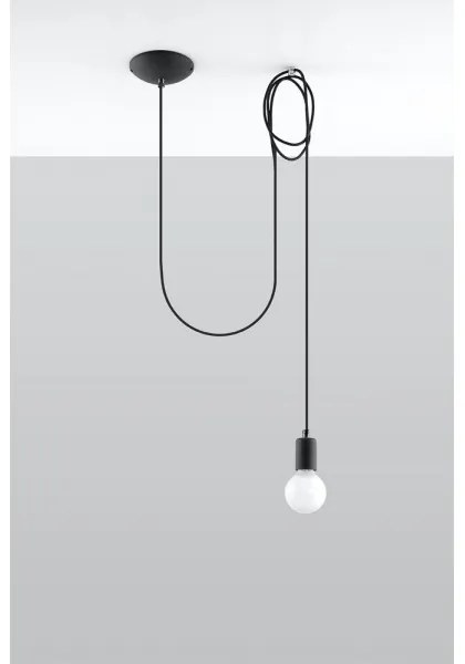 Lustră pe cablu EDISON 1 1xE27/60W/230V negru