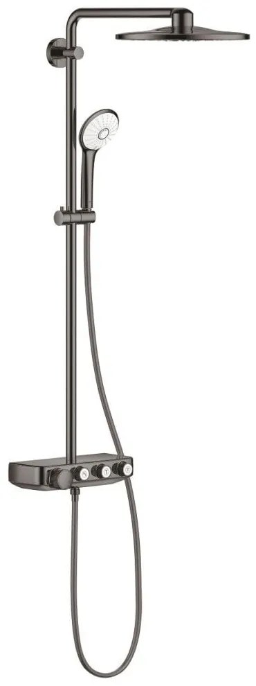 Coloana dus cu baterie si termostat Grohe Euphoria SmartControl 310 Duo, antracit (hard graphite)