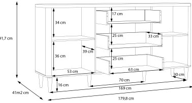 Comodă cu sertare VIRO maro/bej