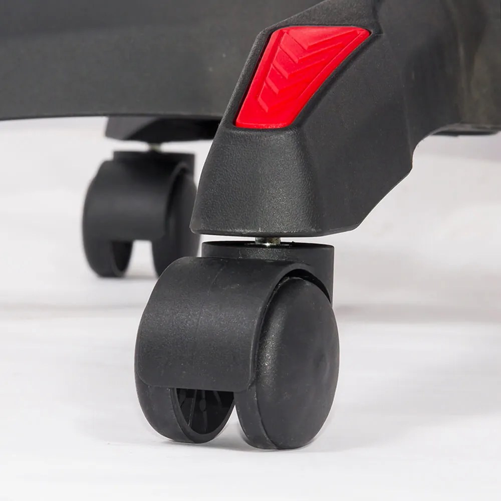 Scaun de gaming cu masaj si iluminare RGB din piele ecologica OFF 303 rosu cu negru