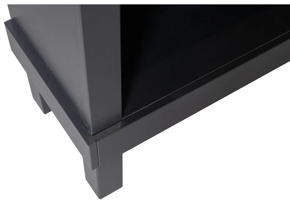 Bibliotecă neagră din lemn de pin 107x160x39 cm Bonk – WOOOD