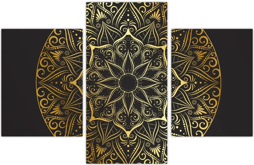 Tablou abstracției aurii (90x60 cm)