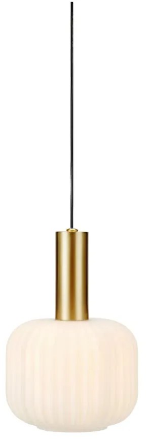 Lustră neagră/aurie cu abajur din sticlă Sober – Markslöjd