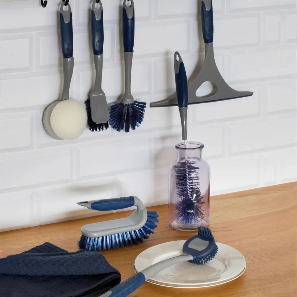 Perie pentru spalat vase cu burete, mix culori, Funny