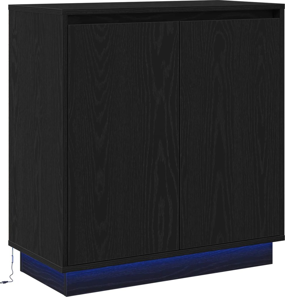 vidaXL Bufet cu raft Stejar Negru 71 x 34.5 x 75 cm Lemn compozit